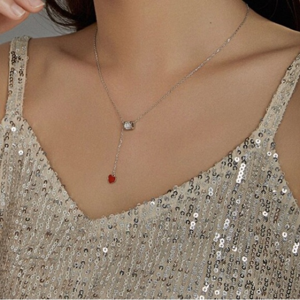 925 Sterling Silver Pendant Heart Necklace - Picture 5 of 5